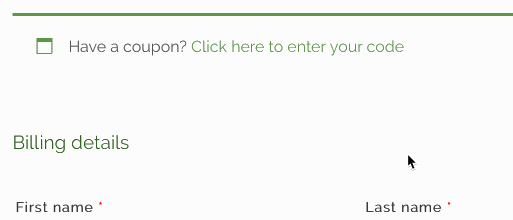 Checkout coupon code entry example Checkout coupon code entry example